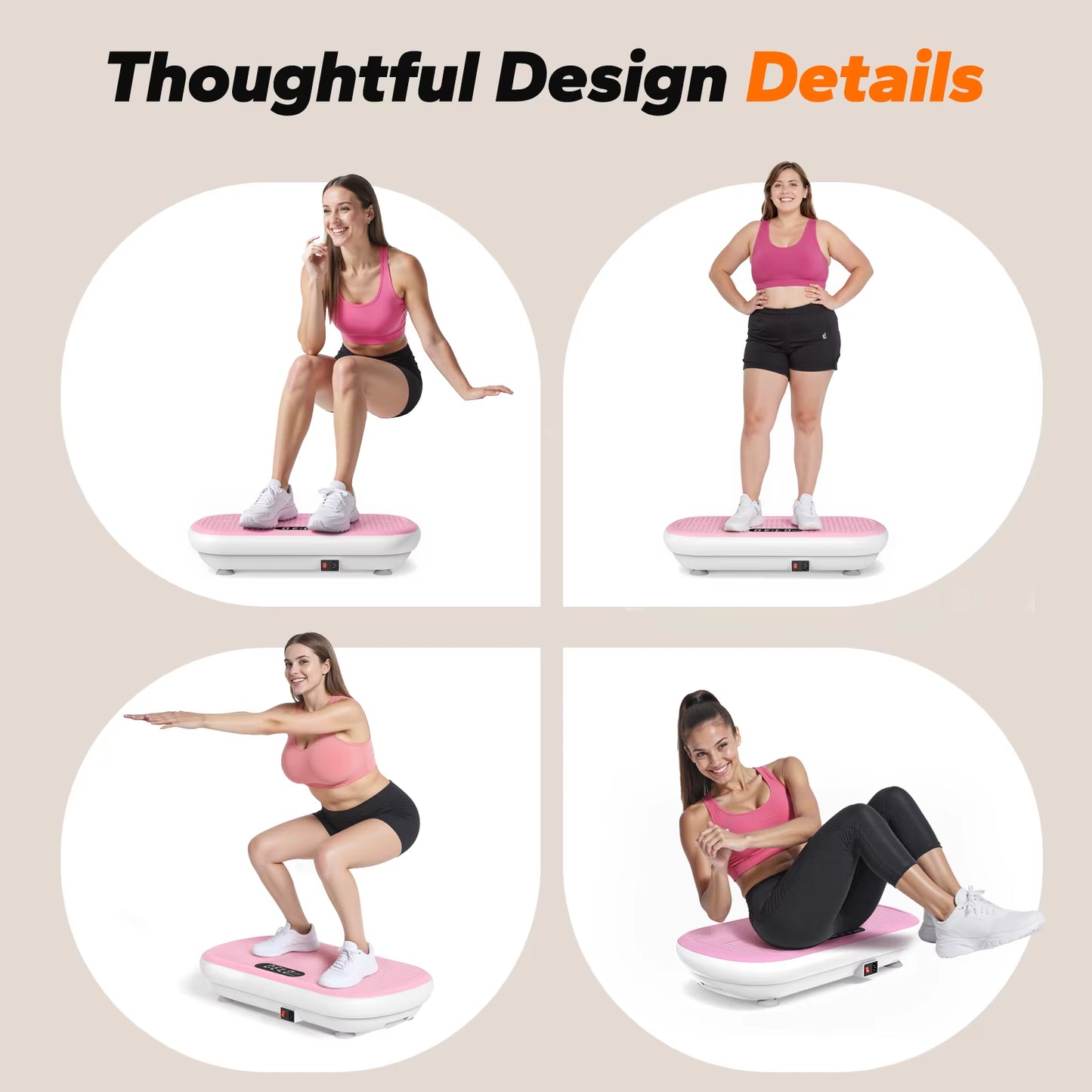 Vibration Plate Exercise Machine Bluetooth and Silicone Pedal Automatic Sensing for Lymphatic Drainage or Weight Loss Fit