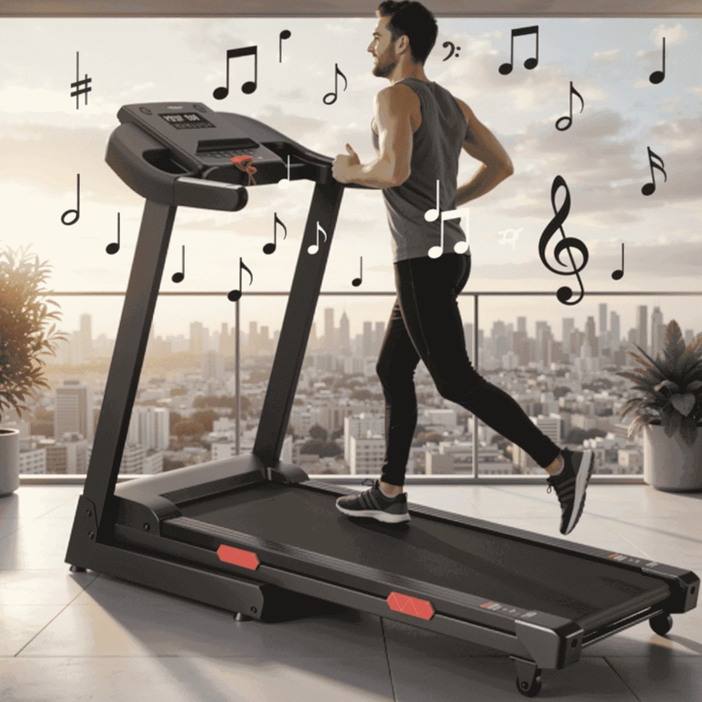 Naipotreadmill with Auto Incline Bluetooth Voice Control 17 in Wide Electric Treadmill Folding Machine 15 Level Auto 8.8 Mhp Speed for Home Use Gifts