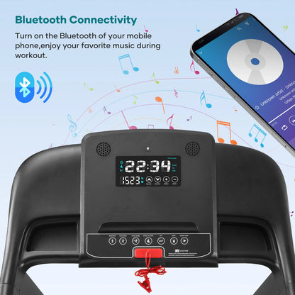 Naipotreadmill with Auto Incline Bluetooth Voice Control 17 in Wide Electric Treadmill Folding Machine 15 Level Auto 8.8 Mhp Speed for Home Use Gifts