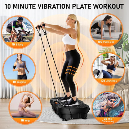 Transform Your Fitness Routine with the GLYLF Vibration Plate Exercise Machine – 130 Levels for Ultimate Full Body Workout, Lymphatic Drainage & Weight Loss, 450 Lbs Capacity with Bluetooth & Resistance Bands