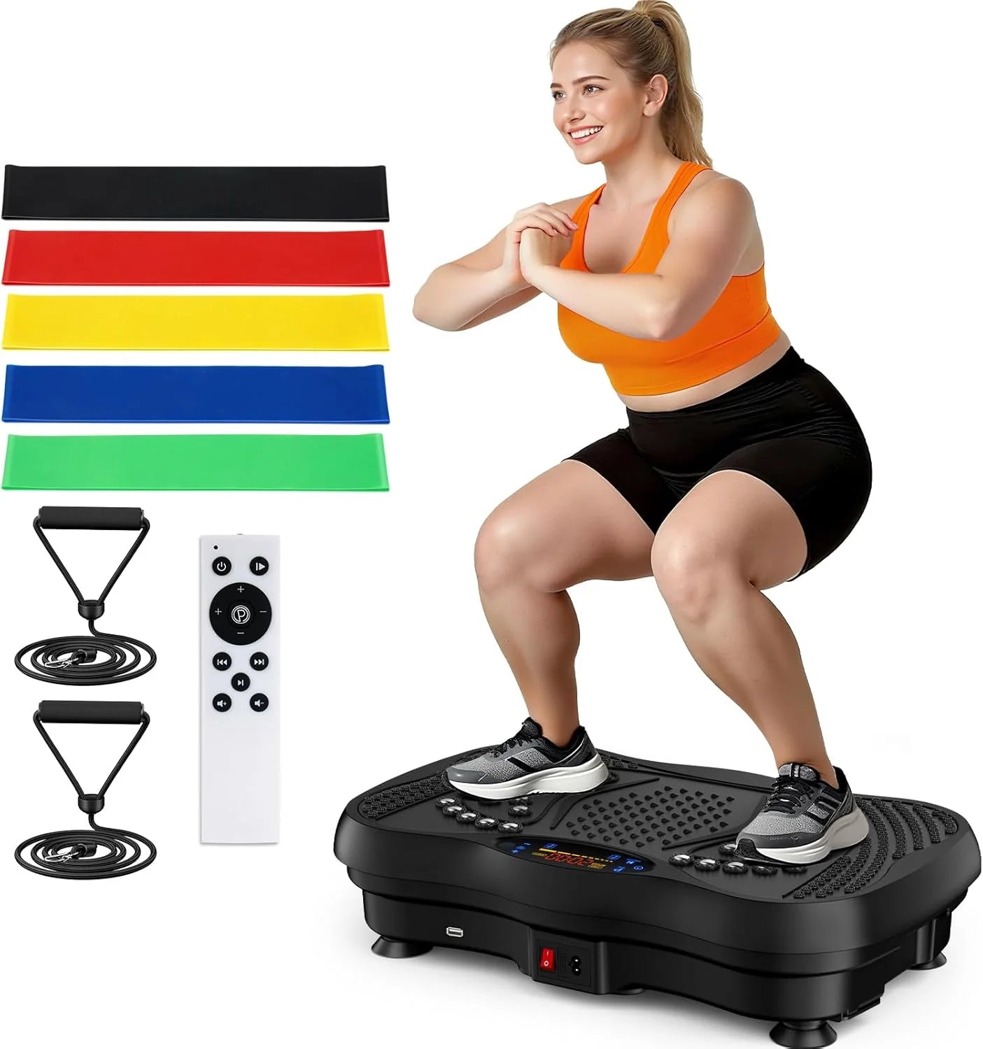 Transform Your Fitness Routine with the GLYLF Vibration Plate Exercise Machine – 130 Levels for Ultimate Full Body Workout, Lymphatic Drainage & Weight Loss, 450 Lbs Capacity with Bluetooth & Resistance Bands