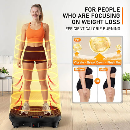 Transform Your Fitness Routine with the GLYLF Vibration Plate Exercise Machine – 130 Levels for Ultimate Full Body Workout, Lymphatic Drainage & Weight Loss, 450 Lbs Capacity with Bluetooth & Resistance Bands